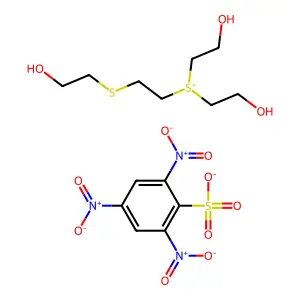 Sulfonium, bis(2-hydroxyethyl)-2-(2-hydroxyethylthio)ethyl-, picrylsulfonate structure