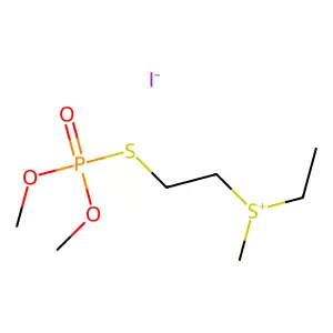 3-Methoxy-7-methyl-3-oxo-2-oxa-4-thia-7-thionia-3lambda~5~-phosphanonane iodide structure