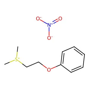 Dimethyl(2-phenoxyethyl)sulfanium nitrate structure