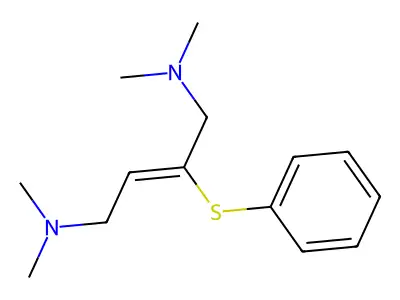 1,4-Bis(dimethylamino)-2-phenylthio-2-butene structure