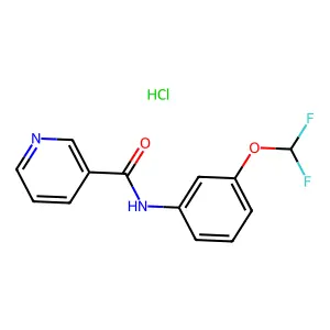 Nicotinamide, N-(m-difluoromethoxyphenyl)-, hydrochloride structure