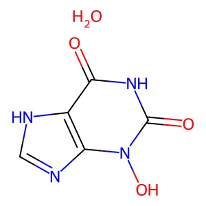 3-Hydroxyxanthine hydrate structure