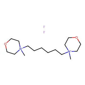 Morpholinium, 4,4'-hexamethylenebis(4-methyl-, diiodide structure