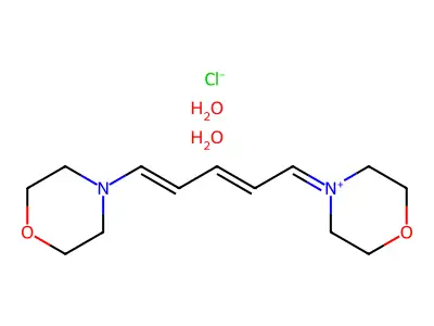 4-[5-(Morpholin-4-yl)penta-2,4-dien-1-ylidene]morpholin-4-ium chloride--water (1/1/2) structure