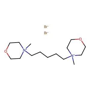 4,4'-(Pentane-1,5-diyl)bis(4-methylmorpholin-4-ium) dibromide structure