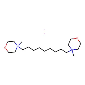 4,4'-(Nonane-1,9-diyl)bis(4-methylmorpholin-4-ium) diiodide structure