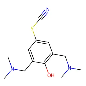 Thiocyanic acid, alpha-3,alpha-5-bis(dimethylamino)-4-hydroxy-3,5-xylyl ester structure