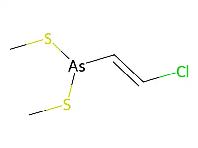 Bis(methylthio)(2-chlorovinyl)arsine structure
