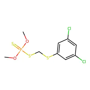 Phosphorodithioic acid, S-(((3,5-dichlorophenyl)thio)methyl) O,O-dimethyl ester structure