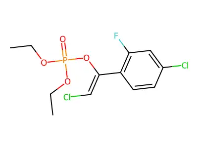 [2-Chloro-1-(4-chloro-2-fluorophenyl)ethenyl] diethyl phosphate structure