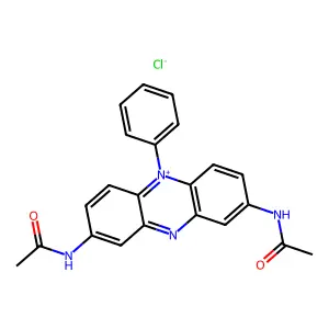 Phenazinium, 3,7-diacetamido-5-phenyl-, chloride structure
