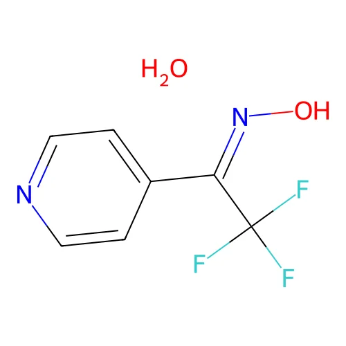 N-(2,2,2-trifluoro-1-pyridin-4-ylethylidene)hydroxylamine;hydrate structure