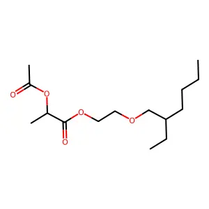 Lactic acid, acetate, 2-(2-ethylhexyloxy)ethyl ester structure