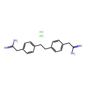 Acetamidine, alpha,alpha'-(ethylenedi-p-phenylene)di-, dihydrochloride structure
