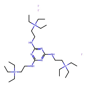 s-Triazine, 2,4,6-tris(2'-(triethylammonio)ethylamino)-, triiodide structure