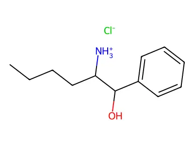 2-Amino-1-phenylhexan-1-ol--hydrogen chloride (1/1) structure