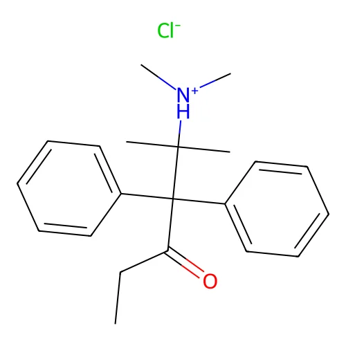 Dimethyl-(2-methyl-4-oxo-3,3-diphenylhexan-2-yl)azanium chloride structure