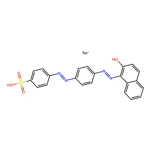 Sodium 4-(4-(2-hydroxynaphthalenylazo)phenylazo)benzenesulphonate structure