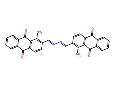 2,2'-(Hydrazinediylidenedimethanylylidene)bis(1-aminoanthracene-9,10-dione) structure