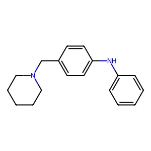 Benzenamine, N-phenyl-4-(1-piperidinylmethyl)- structure