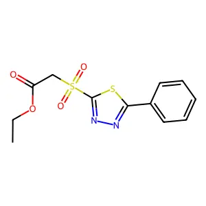 Acetic acid, ((5-phenyl-1,3,4-thiadiazol-2-yl)sulfonyl)-, ethyl ester structure