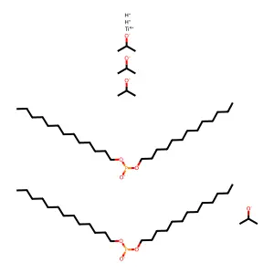 Dihydrogen bis(didodecyl phosphito-O'')tetrakis(propan-2-olato)titanate(2-) structure