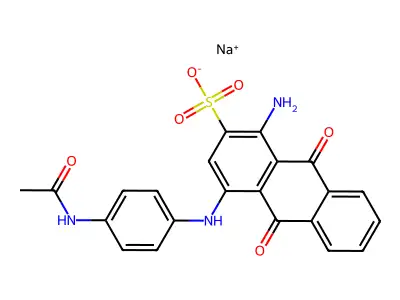Sodium 4-(4-acetamidoanilino)-1-amino-9,10-dioxoanthracene-2-sulfonic acid structure