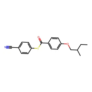 Benzenecarbothioic acid, 4-(2-methylbutoxy)-, S-(4-cyanophenyl) ester structure