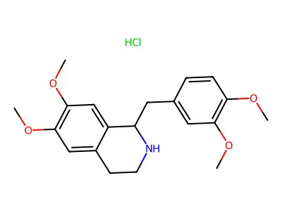 1-(3,4-Dimethoxybenzyl)-1,2,3,4-tetrahydro-6,7-dimethoxyisoquinolinium chloride structure