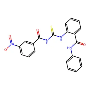 2-[(3-nitrobenzoyl)carbamothioylamino]-N-phenylbenzamide structure