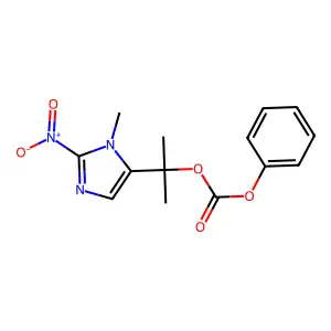 Carbonic acid, 1-methyl-1-(1-methyl-2-nitro-1H-imidazol-5-yl)ethyl phenyl ester structure