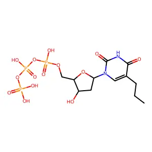 Uridine 5'-(tetrahydrogen triphosphate), 2'-deoxy-5-propyl- structure