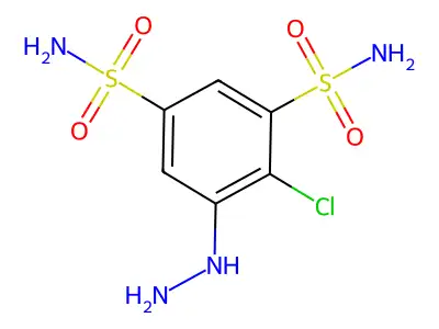4-Chloro-5-hydrazinylbenzene-1,3-disulfonamide structure