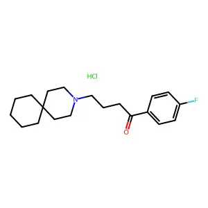 Butyrophenone, 4-(3-azaspiro(5.5)undec-3-yl)-4'-fluoro-, hydrochloride structure