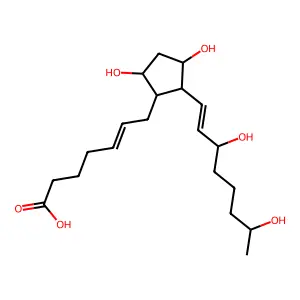 7-[2-(3,7-Dihydroxyoct-1-enyl)-3,5-dihydroxycyclopentyl]hept-5-enoic acid structure