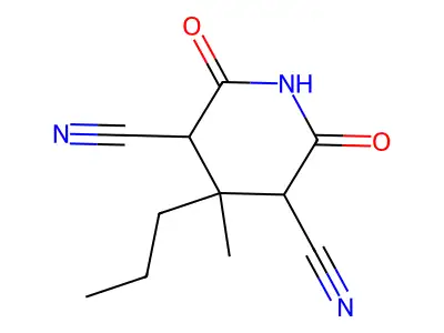 3,5-Piperidinedicarbonitrile, 2,6-dioxo-4-methyl-4-propyl- structure