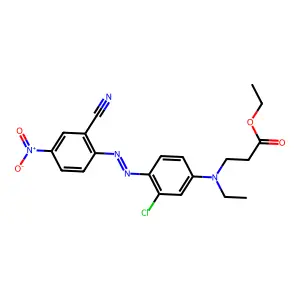 Ethyl N-(3-chloro-4-((2-cyano-4-nitrophenyl)azo)phenyl)-N-ethyl-beta-alaninate structure