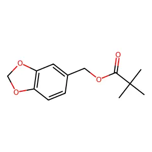 Propanoic acid, 2,2-dimethyl-, 1,3-benzodioxol-5-ylmethyl ester structure