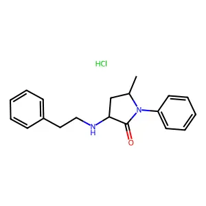 2-Pyrrolidinone, 5-methyl-3-phenethylamino-1-phenyl-, hydrochloride, (E)- structure