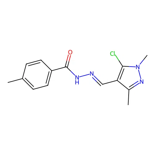 N'1-[(5-chloro-1,3-dimethyl-1H-pyrazol-4-yl)methylidene]-4-methylbenzene-1-carbohydrazide structure