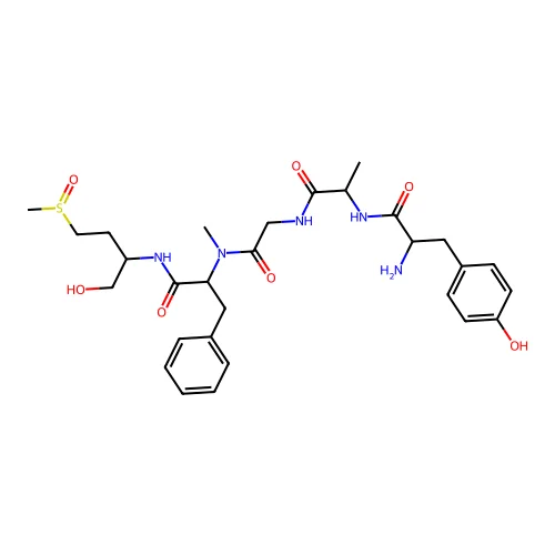 (D-Ala2 N-ME-phe4 met(O)5-OL) enkephalin structure