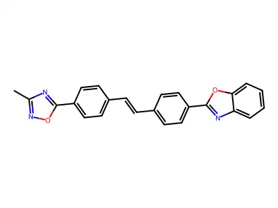 2-[4-[2-[4-(3-Methyl-1,2,4-oxadiazol-5-yl)phenyl]ethenyl]phenyl]-1,3-benzoxazole structure