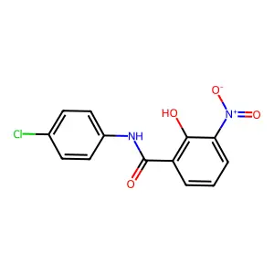 Salicylanilide, 4'-chloro-3-nitro- structure