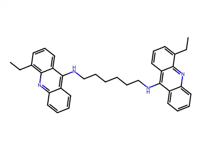 1,6-Hexanediamine, N,N'-bis(4-ethyl-9-acridinyl)- structure