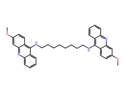 1,8-Octanediamine, N,N'-bis(3-methoxy-9-acridinyl)- structure
