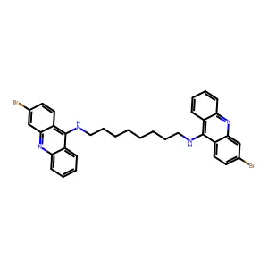 1,8-Octanediamine, N,N'-bis(3-bromo-9-acridinyl)- structure