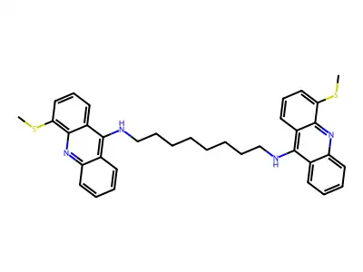 1,8-Octanediamine, N,N'-bis(4-(methylthio)-9-acridinyl)- structure