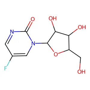 5-Fluoropyrimidin-2-one beta-ribofuranoside structure