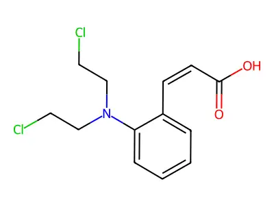 3-[2-[Bis(2-chloroethyl)amino]phenyl]prop-2-enoic acid structure
