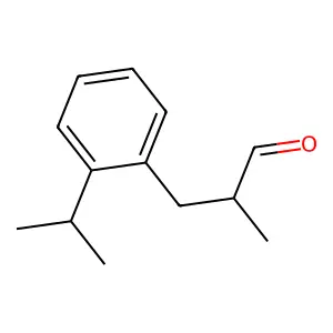 Benzenepropanal, alpha-methyl-2-(1-methylethyl)- structure